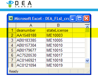 DEA to Florida Cross Reference Example